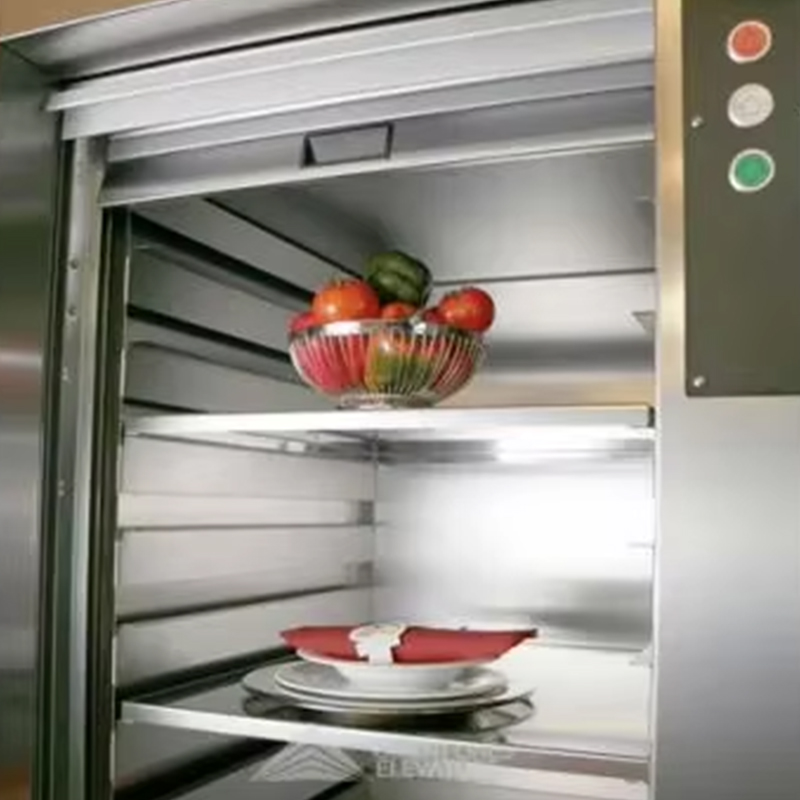 VTEF108 Lif Dumbwaiter AC Tanpa Gear Elektrik dengan Lantai PVC untuk Perkhidmatan Dapur Restoran dan Hotel