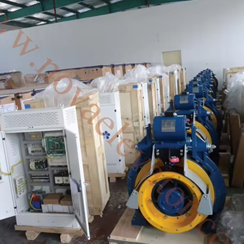 Mesin Daya tarikan Tanpa Gear VTSP227 41G-F180 VVVF AC220_380 320-630kg Kapasiti 1.00-2.00m_s Kelajuan Bangunan Pejabat Keluli Tahan Karat
