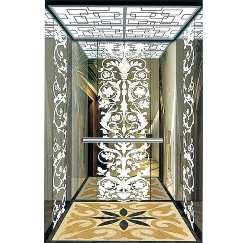 Bahagian & Aksesori Lif VTSP127 Kabin Lif Keluli Tahan Karat Tahan Lama dengan Skirting dan Handrail