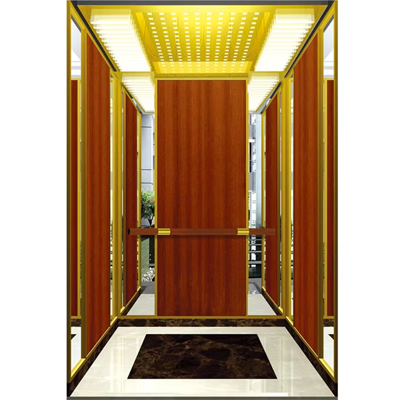 Bahagian & Aksesori Lif VTSP127 Kabin Lif Keluli Tahan Karat Tahan Lama dengan Skirting dan Handrail